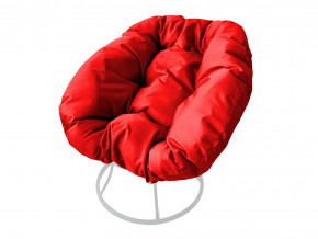 Кресло Пончик без ротанга красная подушка в Гремячинске - gremyachinsk.magazinmebel.ru | фото