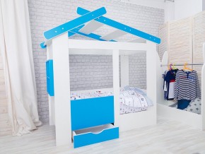 Кровать детская Теремок с ящиком лазурь в Гремячинске - gremyachinsk.magazinmebel.ru | фото