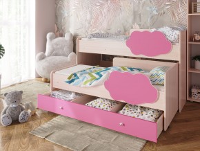 Кровать Соник с ящиком млечный дуб-розовый в Гремячинске - gremyachinsk.magazinmebel.ru | фото